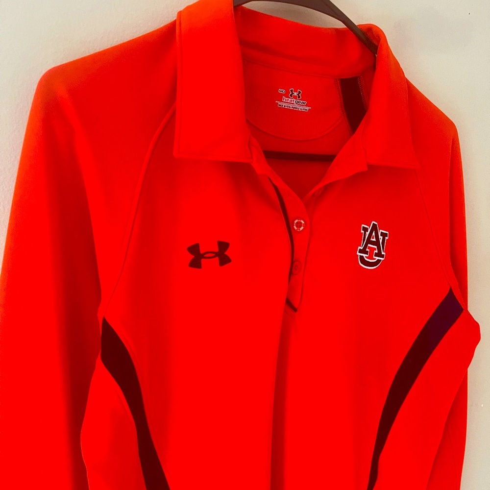 Orange Under Armour Auburn Heatgear Long-sleeve Athletic Wear